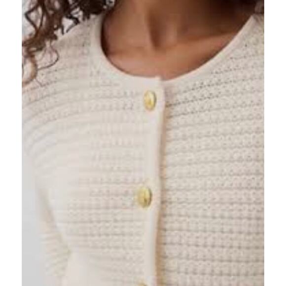 GAP Textured Sweater Jacket in Ivory Frost sz. S - Picture 2 of 7